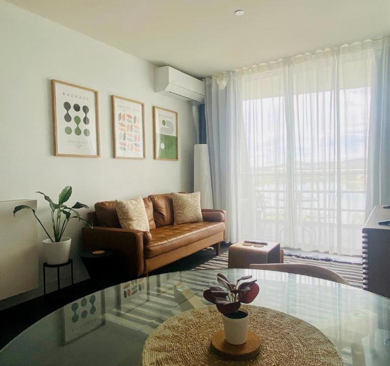 City West Apartment | Boutique Canberra Stay - Balcony - Desk