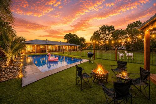 Lara House | Luxe Farmhouse Retreat with Solar Heated Pool and BBQ