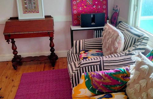 Orange East House | Arty colour-filled cottage in East Orange. Pet friendly!