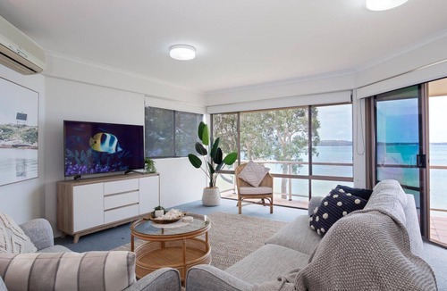 Soldiers Point Apartment | Pelican Sands, 3/83 Soldiers Point Rd - stunning waterfront unit, magical views & air conditioning