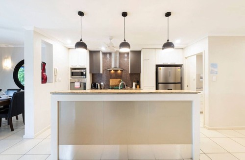 Nightcliff Apartment | Zen Saltwater Retreat: balcony ~ pool ~ seaview