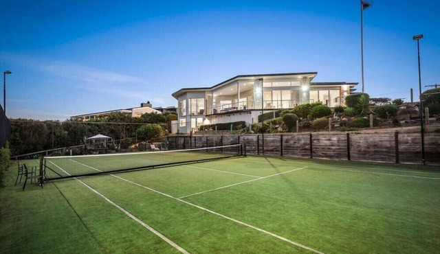Grand Coastal Home with Tennis Court