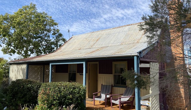 Historical workers cottage in the Main Street of Texas