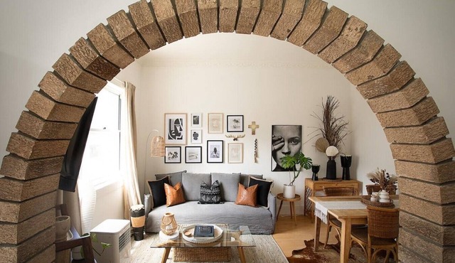 Modern 2BR Boho Apt One Block From The Beach