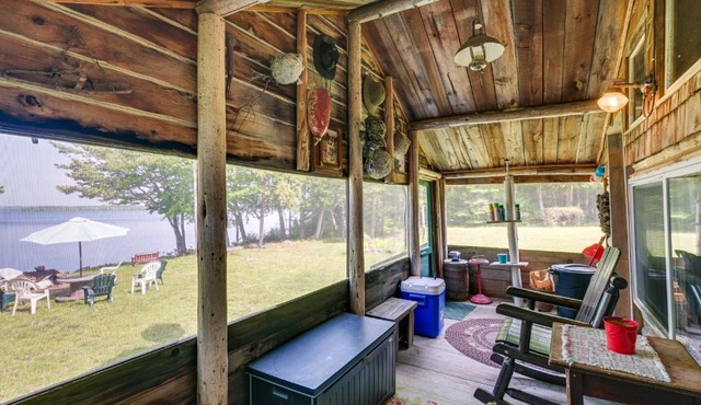 Peaceful Lakefront Cabin Getaway: Dock, Fire Pit! in Island Falls