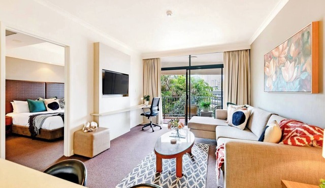 Poolside Resort Living on Esplanade with Balcony