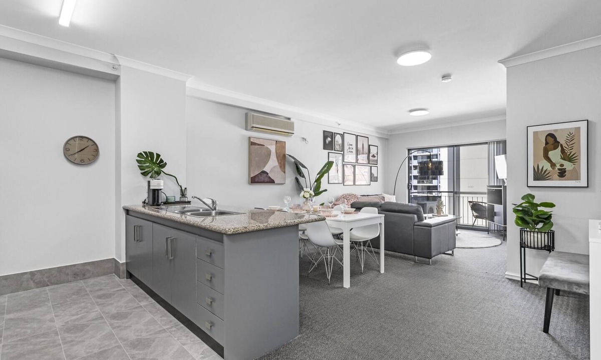East Perth Apartment | Modern Urban Escape: 2BR with South-Facing Balcony